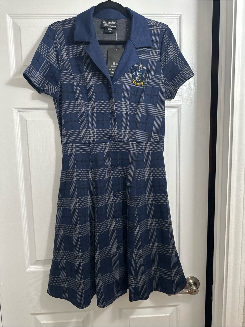 Her Universe Harry Potter Ravenclaw Navy Plaid Dress